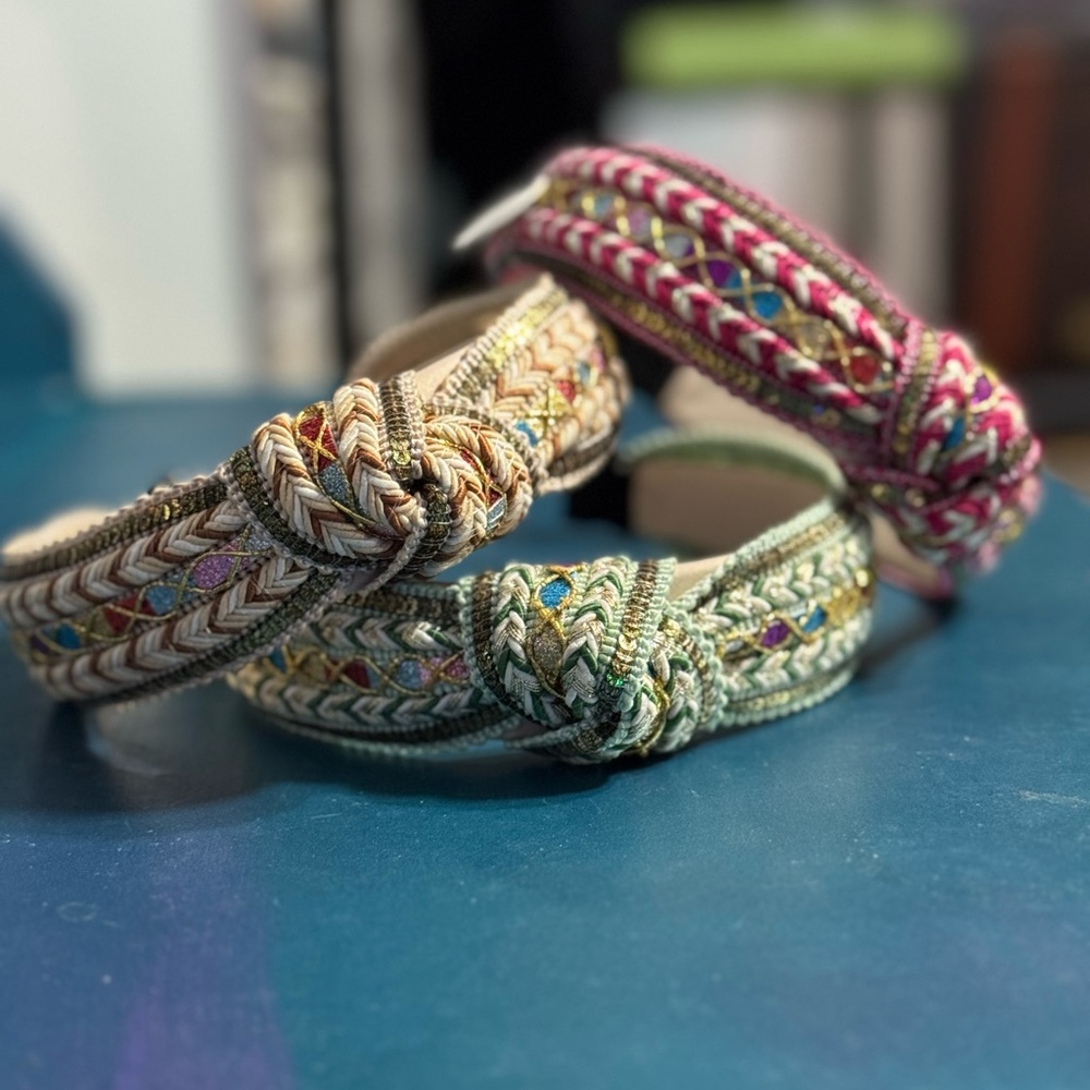Boho Embellished Multicolor Knotted Headbands - 3 count - NWT - Picture 2 of 3
